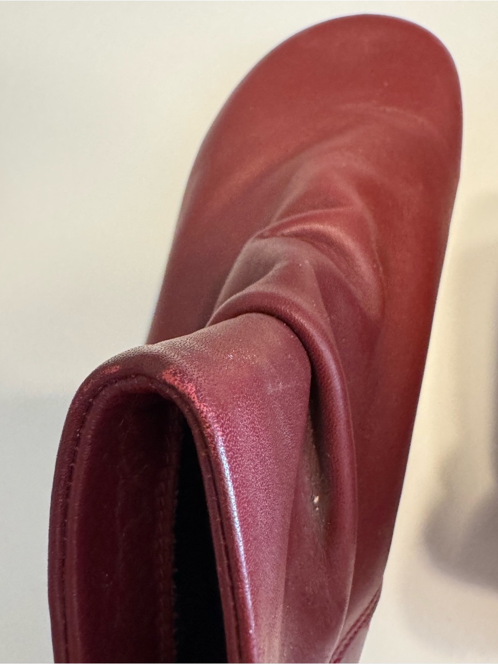 Arcopedico Wine Red Leather Gathered Slouch Ankle Booties. Water-resistant - Picture 6 of 12